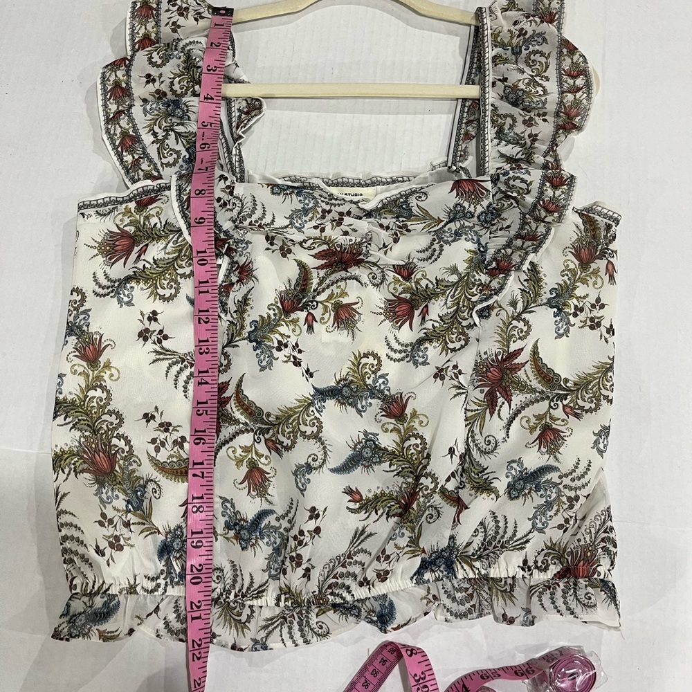 MAX STUDIO RUFFLE SLEEVE TOP NEW WITH TAG - Picture 4 of 16